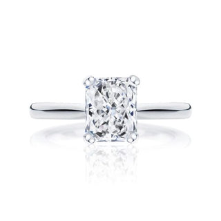 1.20 Carat Radiant Cut Moissanite Solitaire Ring in White Gold