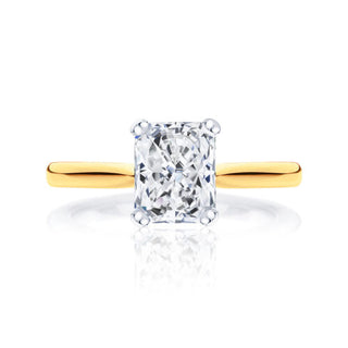 1.20 Carat Radiant Cut Moissanite Solitaire Ring in White Gold
