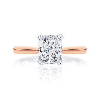 1.20 Carat Radiant Cut Moissanite Solitaire Ring in White Gold