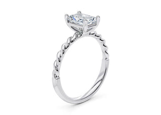 1.50 Ct Radiant Cut Moissanite Rope Design Ring in Yellow Gold