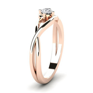 1 Ct Round Shape Twisted Moissanite Solitaire Ring in White Gold