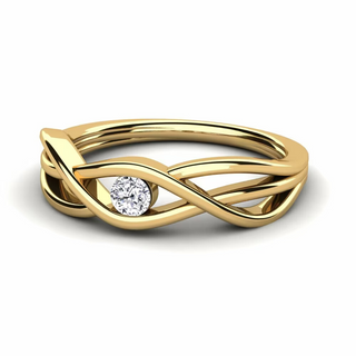 0.70 Carat Round Shape Solitaire Twisted Moissanite Ring in White Gold