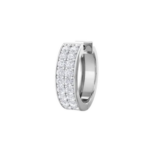 0.90 Ct Round Cut Two Row Prong Set Moissanite Hoop Earrings for Unisex