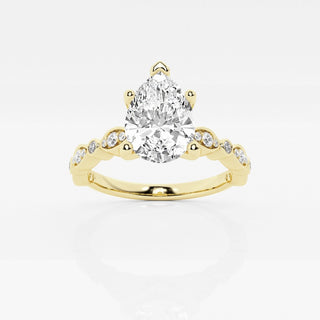 1.50 Ct Pear Cut Vintage Moissanite Ring in Rose Gold