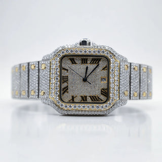 VVS Moissanite Diamond Watch Front Angle