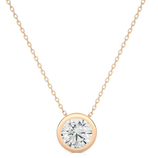 1.50 Ct Bezel Round Stone Moissanite Pendant In Yellow Gold