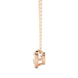 1.50 Ct Bezel Round Stone Moissanite Pendant In Rose Gold