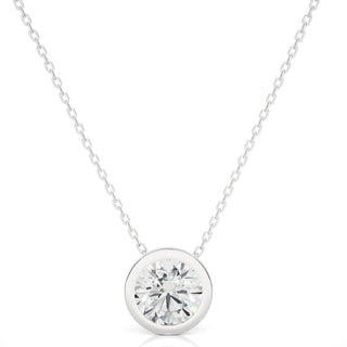 1.50 Ct Bezel Round Stone Moissanite Pendant In Rose Gold