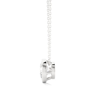 1.50 Ct Bezel Round Stone Moissanite Pendant In Silver