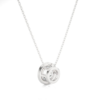 1.50 Ct Bezel Round Stone Moissanite Pendant In Silver
