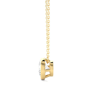 1.50 Ct Bezel Round Stone Moissanite Pendant In Yellow Gold