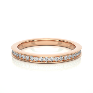 1.30 Mm Pave Set Moissanite Wedding Band In White Gold Loose Moissanite
