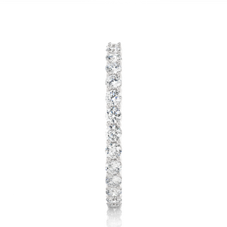 2.00 Mm Round Cut Moissanite Shared Prong Eternity Band In Silver