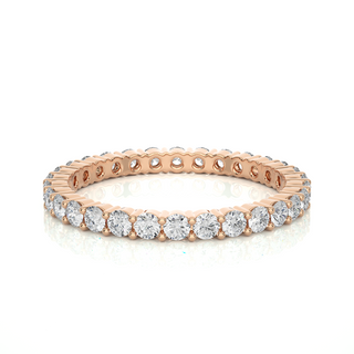 2.00 Mm Round Moissanite Shared Prong Eternity Band In White Gold