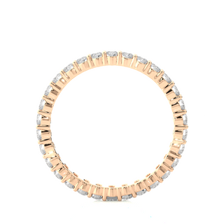 2.00 Mm Round Cut Moissanite Shared Prong Eternity Band In Rose Gold