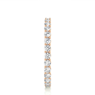 2.00 Mm Round Cut Moissanite Shared Prong Eternity Band In Rose Gold