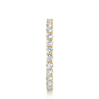 2.00 Mm Round Moissanite Shared Prong Eternity Band In Yellow Gold
