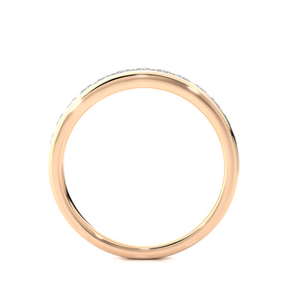 2.20 Mm Channel Set Pave Round Moissanite Wedding Band In Rose Gold Loose Moissanite