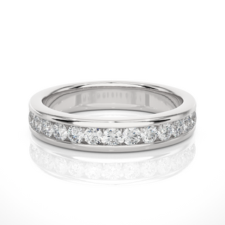 2.20mm Channel Pave Moissanite Ring white gold