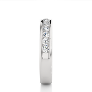 2.20 Mm Moissanite Channel Set Wedding Band In Silver