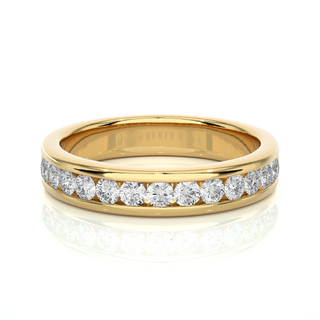 2.20mm Channel Pave Moissanite Ring yellow gold