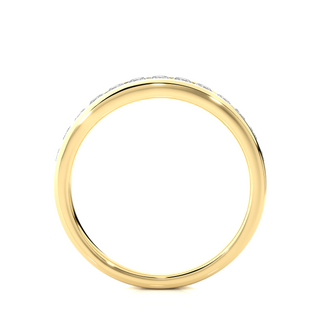 2.20 Mm Channel Set Pave Round Moissanite Wedding Band In Yellow Gold Loose Moissanite