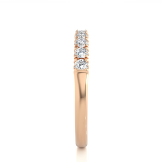 2.40 Mm Round Stone Moissanite Half Eternity Band In Rose Gold