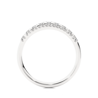 2.40 Mm Round Stone Moissanite Half Eternity Band In Silver