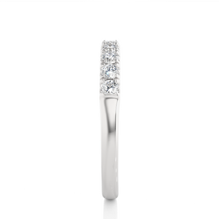 2.40 Mm Round Stone Moissanite Half Eternity Band In Silver