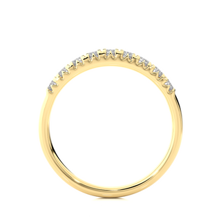 2.40 Mm Round Stone Moissanite Half Eternity Band In Yellow Gold