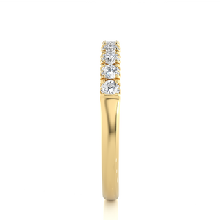 2.40 Mm Round Stone Moissanite Half Eternity Band In Yellow Gold