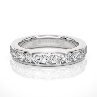 2.70 mm Round Stone Channel Setting Moissanite Ring silver