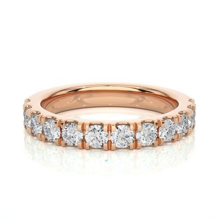 1.5 Carat French V-Split Moissanite Eternity Band in White Gold