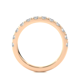 1.5 Carat French V-Split Moissanite Eternity Band in Rose Gold