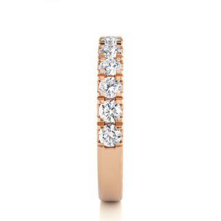1.5 Carat French V-Split Moissanite Eternity Band in Rose Gold