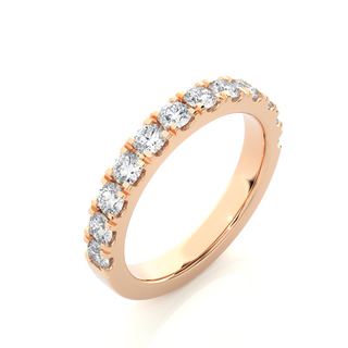 1.5 Carat French V-Split Moissanite Eternity Band in Rose Gold