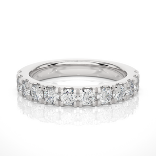 1.5 Carat French V-Split Moissanite Eternity Band in Rose Gold