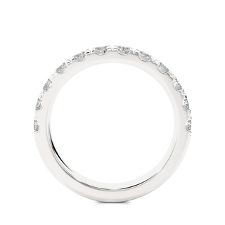 1.5 Carat French V-Split Moissanite Eternity Band in White Gold