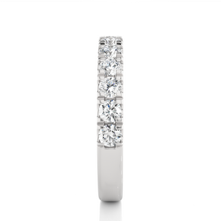 1.5 Carat French V-Split Moissanite Eternity Band in White Gold