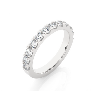 1.5 Carat French V-Split Moissanite Eternity Band in White Gold
