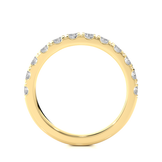 1.5 Ct French V-Split Moissanite Eternity Band in Yellow Gold