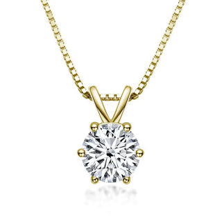 2 Carat Round Cut Solitaire Moissanite Solitaire Pendant in Silver