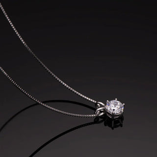 2 Carat Round Cut Solitaire Moissanite Solitaire Pendant in Silver