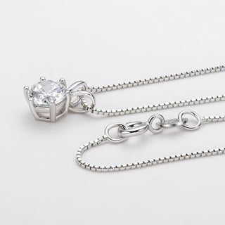 2 Carat Round Cut Solitaire Moissanite Solitaire Pendant in Silver