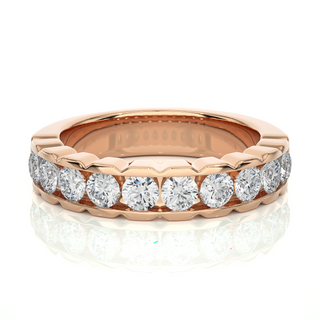 3.00 mm Moissanite Engagement Ring rose gold