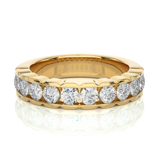 3.00 mm Moissanite Engagement Ring yellow gold