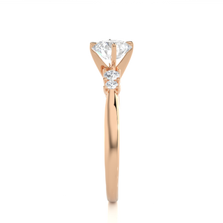 1 Ct Round Cut Moissanite Five Stone Engagement Ring In Rose Gold