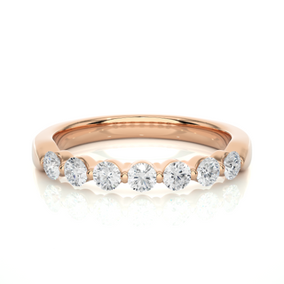 7-Stone Bar Setting Moissnaite Ring rose gold