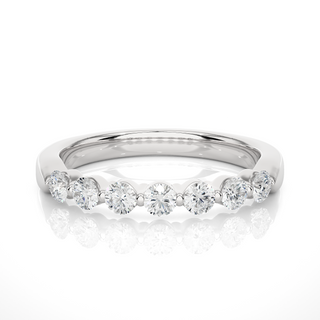 7-Stone Bar Setting Moissnaite Ring silver