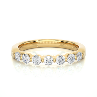 7-Stone Bar Setting Moissnaite Ring yellow gold